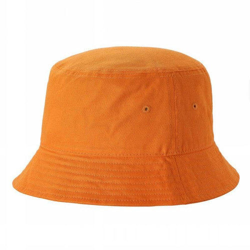 Orange bucket hat on a white background