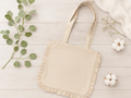 Canvas Ruffle Tote | Canvas Tote Bag | Unbranded Canvas Tote