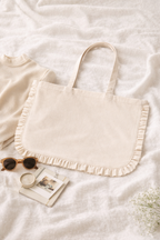 Canvas Ruffle Tote | Canvas Tote Bag | Unbranded Canvas Tote