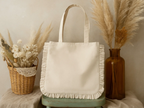 Canvas Ruffle Tote | Canvas Tote Bag | Unbranded Canvas Tote