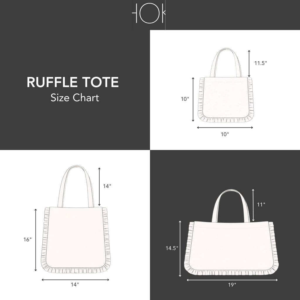 Canvas Ruffle Tote | Canvas Tote Bag | Unbranded Canvas Tote