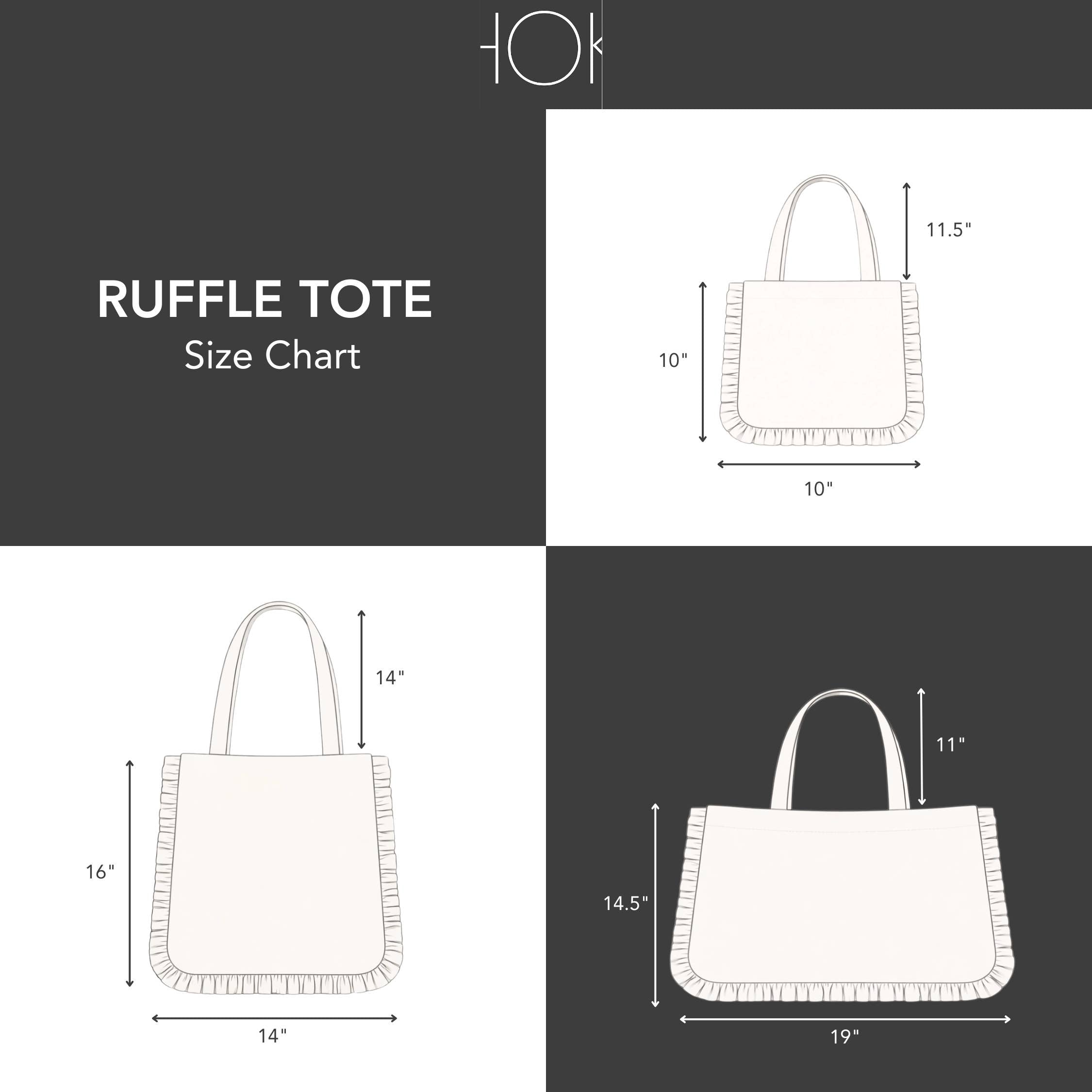 Canvas Ruffle Tote | Canvas Tote Bag | Unbranded Canvas Tote