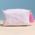 Shell Pattern Quilted Tassel Portable Cosmetic Pouch Bag